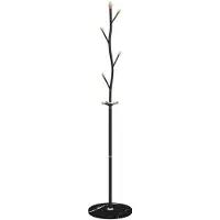 vidaXL Porte-manteau noir 177 cm fer enduit de poudre