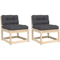 vidaXL Canapés de jardin avec coussins 2 pcs. Pin massif