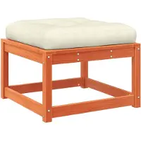 vidaXL Tabouret de jardin avec coussin Marron cire Pin massif