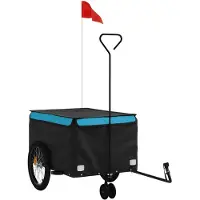 vidaXL Remorque vélo noir et bleu 45 kg Fer