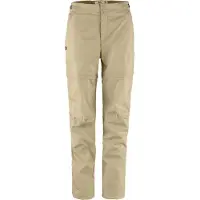 Fjällräven - Pantalon de randonnée - Abisko Hike Zip Off Trousers W Fossil pour Femme en Coton - Taille S/M - Beige