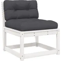 vidaXL Canapé de jardin avec coussins Blanc Pin massif