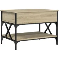 vidaXL Table basse chêne Sonoma 70x50x50 cm bois composite et métal