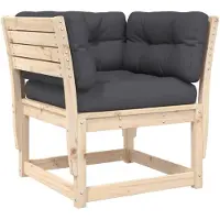 vidaXL Canapé de jardin avec accoudoirs et coussins en pin massif