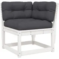 vidaXL Canapé d'angle de jardin avec coussins Blanc 73x73x78 cm Pin massif