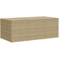 vidaXL Coffre de jardin Beige 984L Poly rotin