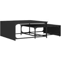 vidaXL Tables gigognes 2 pcs. noir bois composite et métal