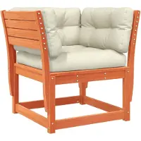 vidaXL Canapé de jardin avec accoudoirs et coussins Pin massif brun
