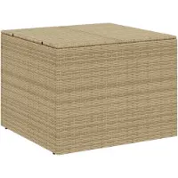 DKD Home Decor Coffre de jardin Beige 291L Poly Rattan