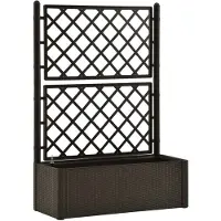 vidaXL Lit surélevé de jardin et treillis et système d'arrosage Moka
