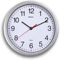 MAUL Horloge murale MAULrun Ø 25.2 x 5 cm plastique 1 x AA (1.5 V) argenté