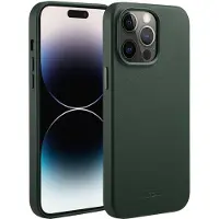 Accezz Coque arrière en cuir avec MagSafe Apple iPhone 14 Pro Max - Cedar Green