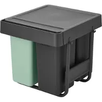 Brabantia Poubelle Encastrable 10 + 10 + 20 L - Sort & Go Built-in -