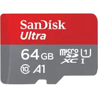 SanDisk microSDXC Ultra 64 Go 100 MB/s CL10 A1 + adaptateur SD