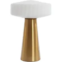 Light & Living Lampe de table Pleat or avec Ø 30cm blanc