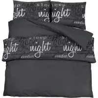 vidaXL Ensemble de literie noir 140x200 cm coton