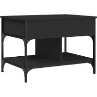 vidaXL Table basse noire 70x50x50 cm Bois composite et métal