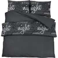 vidaXL Ensemble de literie noir 155x220 cm coton