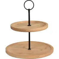 Eh Excellent Houseware Plateau de service 2 niveaux bambou 16,5/21,5 cm
