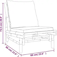 vidaXL Ensemble de salon de jardin 5 pièces avec coussins gris foncé en bambou