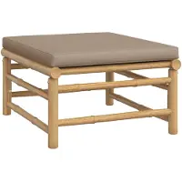 vidaXL Tabouret de jardin avec coussin taupe en bambou