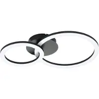 Eglo connect.z Smart-Home LED Plafonnier Parrapos-Z, ZigBee, App etvocale, couleur de lumière réglable, intensité lumineuse variable, noir blanc, 45 x 30 cm