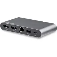 StarTech.com .com Dock USB-C à double affichage Displayport 4K - Mini Station d'Accueil - Power Delivery Passthrough 100 W - GbE - Hub USB-A 2 Ports - Adaptateur Multiport USB Type C - Câble 1m