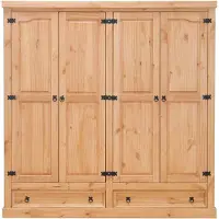 Ebuy24 New Mexico Armoire 4 tiroirs avec 2 tiroirs largeur 194 cm, hauteur 195 cm, délavé/ciré.