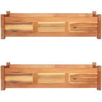 vidaXL Lits surélevés de jardin 2 pcs Bois d'acacia 100x30x25 cm