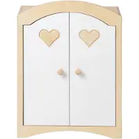 Van Dijk Toys Jouets en bois Vestiaire de poupée - Naturel avec blanc (qualité crèche)