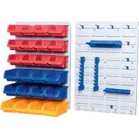 Parkside Kit de rangement/rangement 75 pièces Système mural Accessoires d'atelier