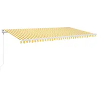 vidaXL Store automatique avec LED & capteur de vent 600x300 cm Jaune/Blanc