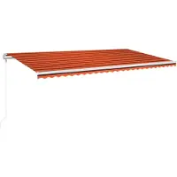 vidaXL Store automatique avec LED & capteur de vent 600x300 Orange/Brun
