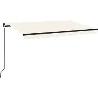 vidaXL Store manuel rétractable 450x350 cm Crème