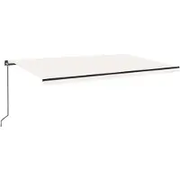 vidaXL Store manuel rétractable avec LED 500x300 cm Crème