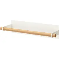 Yamazaki Porte-essuie-tout ou essuie-vaisselle magnétique Home - Rangement de cuisine Acier + Bois Blanc