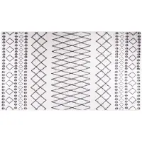 vidaXL Tapis lavable antidérapant 190x300 cm noir et blanc