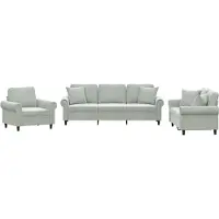 vidaXL Ensemble de canapés 3 pièces avec coussins gris clair velours