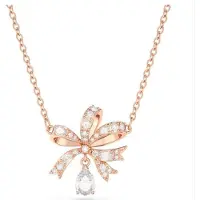 Swarovski Volta Halskette Schleife Klein Weiss Roségold