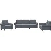 vidaXL Ensemble de canapés 3 pièces avec coussins gris foncé velours