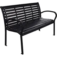 vidaXL Banc de jardin noir 116 cm Acier et WPC