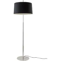 Santa & Cole Diana Lampadaire Diana Mayor | Black linen | Satin nickel