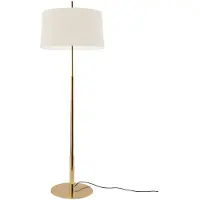 Santa & Cole Diana Lampadaire Diana | White linen | Shiny gold