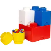 LEGO Boîte de Rangement LEGO Brick Set Gris Blanc Noir (4-Pieces)