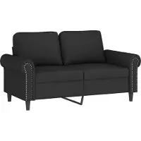 vidaXL Canapé à 2 places Noir 120 cm Velours