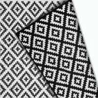 Goliving Tapis d'extérieur Summer Diamond - 183x290CM - Tapis de jardin - Tapis d'extérieur - Tapis - Tapis de jardin - Réversible - Sac de transport inclus - Noir/Blanc