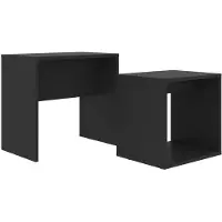 vidaXL Ensemble de tables basses noir 48 x 30 x 45 cm panneau de particules