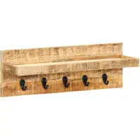 vidaXL Porte-manteau mural 60x15x20 cm Bois de manguier brut solide