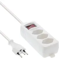 InLine 16431X Multiprise SUISSE, 3x, avec interrupteur, 1,5m, blanc