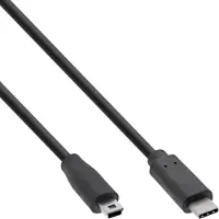 InLine Câble USB 2.0, USB-C prise à Mini-B prise, noir, 1,5m
